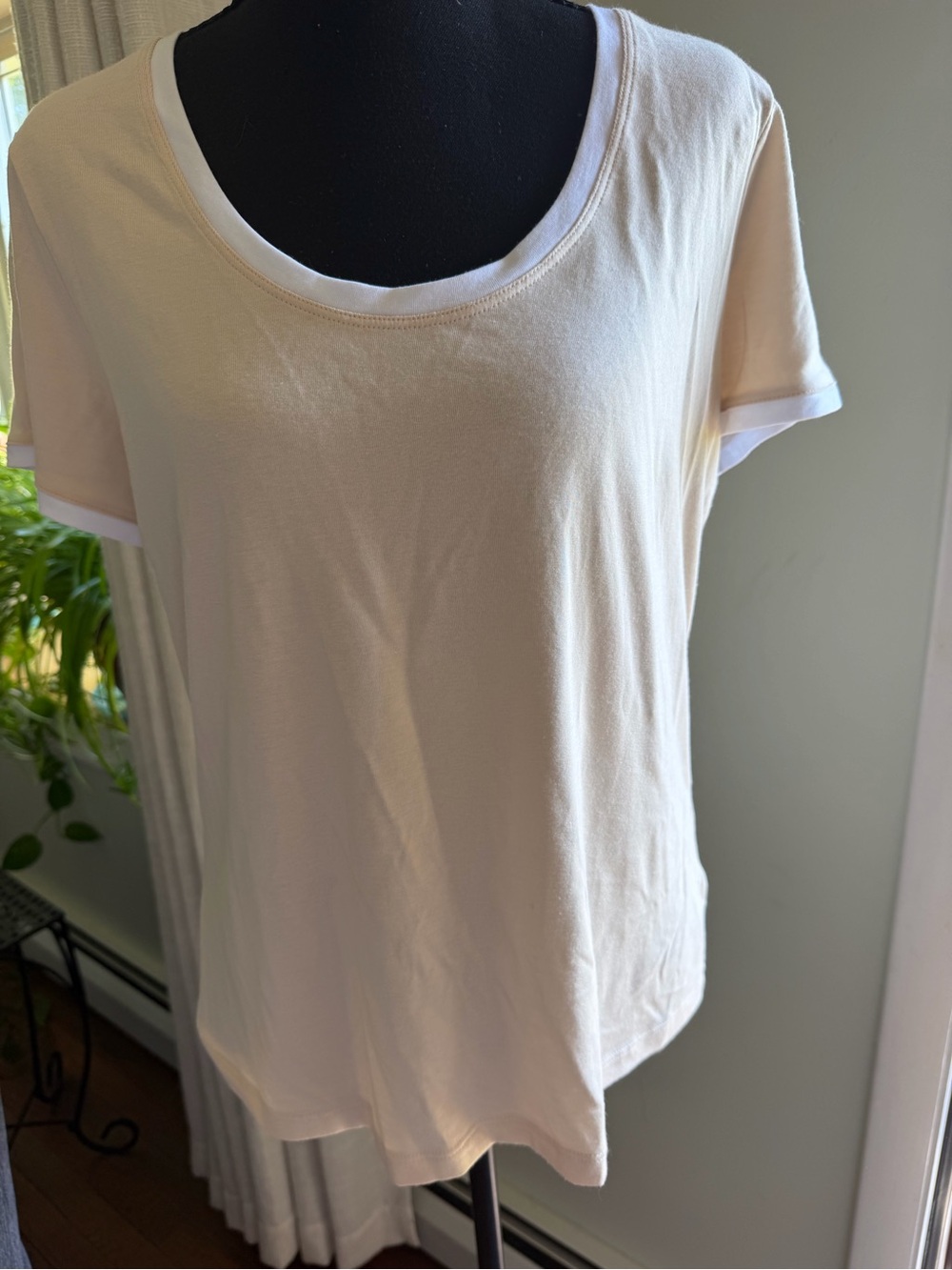 Sundry Cream Scoop Neck Short Sleeve Tee ULTRA SOFT